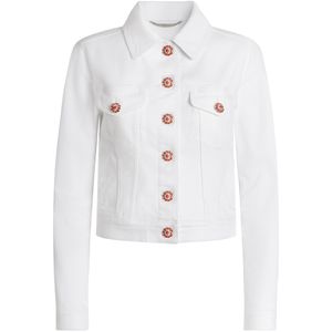 Dolce & Gabbana White Button-Detail Denim Jacket