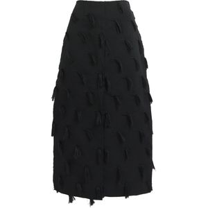 Abiola Olusola Black Aso Oke Midi Skirt