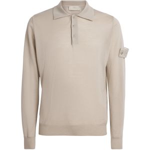 Stone Island Grey Virgin Wool Ghost Polo Sweater for men