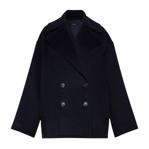 Weekend by Maxmara Blue Virgin Wool Short Coat