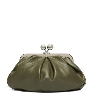 Weekend by Maxmara Green Lambskin Pasticcino Clutch Bag