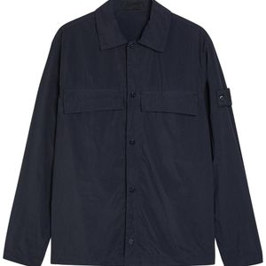 Stone Island Blue Ghost Logo Nylon Overshirt for men