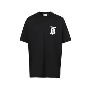 T-shirt oversize en coton Monogram Burberry pour homme en coloris Noir