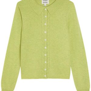 Damson Madder Green Voula Wool And Cashmere-Blend Cardigan