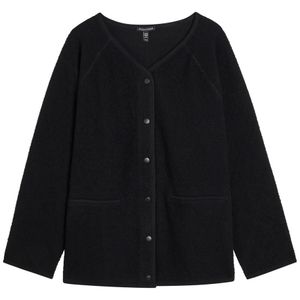 Eileen Fisher Black Textured Stretch-Cotton Jacket
