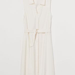 H&M Weiß Kleid mit Gürtel