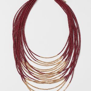 H&M Red Multi-strand Necklace