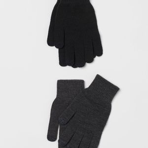 Lot de 2 paires de gants H&M pour homme en coloris Noir
