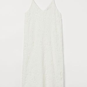 H&M Weiß Slip-Dress aus Spitze