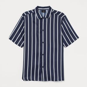 H&M Kurzarmhemd Regular Fit in Blau für Herren
