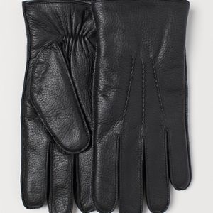 H&M Gevoerde Leren Handschoenen in het Zwart voor heren