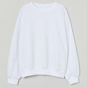 H&M Weiß Sweatshirt aus Baumwollmix
