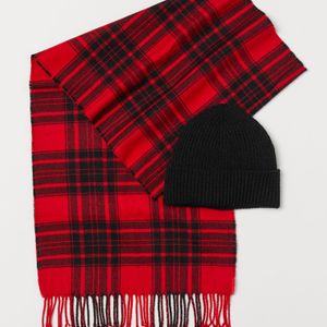 Bonnet et écharpe H&M pour homme en coloris Rouge