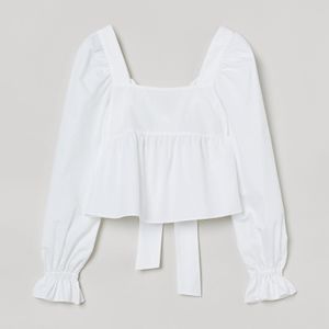 H&M Weiß Bluse mit Rückenschleife