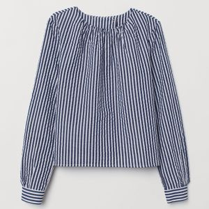 H&M Blue Seersucker Blouse