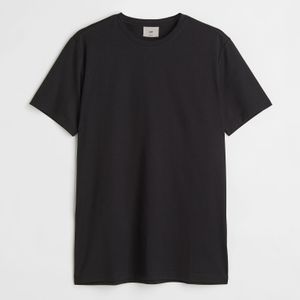 H&M T-Shirt aus Premium Cotton Slim Fit in Schwarz für Herren