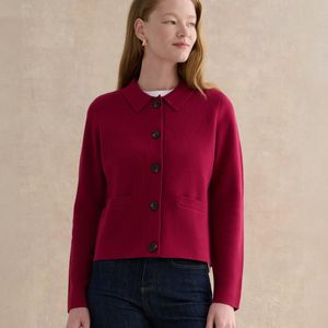 Hobbs Red Mia Cotton Blend Knitted Jacket