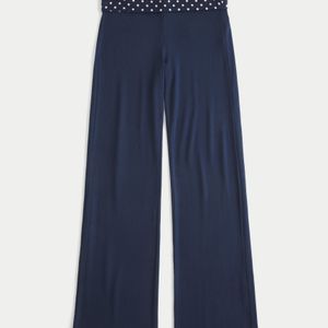 Hollister Blue Always Cozy Foldover Flare Pants