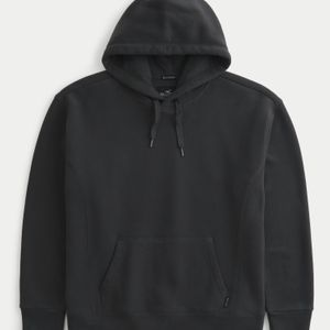 Hollister Black Relaxed Heavyweight Hoodie for men