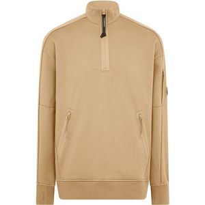 C P Company Natural Lens Arm Quarter Zip Sweatshirt for men