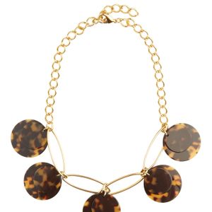 Jaeger Brown Taylor Tortoiseshell Disc Necklace