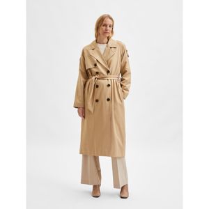 SELECTED Metallic Bern Water Resistant Cotton Long Sleeve Trench Coat