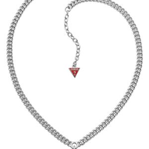 Guess Metallic Crystal Crush Silver Heart Necklace