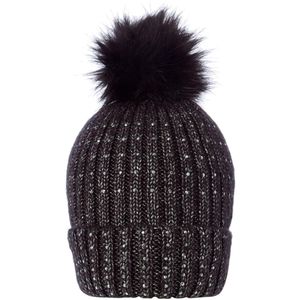 Label Lab Black Studded Pom Beanie
