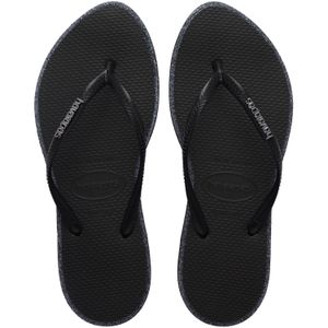 Havaianas Black Slim Point Glitter Flip Flops