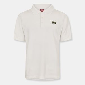 KENZO White Wild Tiger Short Sleeve Polo Shirt for men