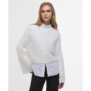 Barbour White Zola Knit Jumper
