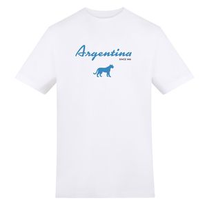AWD White Adults Printed Argentina Rugby Fan Tee