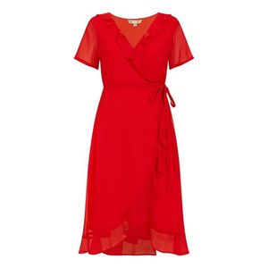 Yumi' Red Frill Wrap Dress