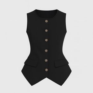 I Saw It First Black Button Waistcoat