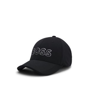 Boss Black Knitted-Piqué Six-Panel Cap With Embroidered Logo for men