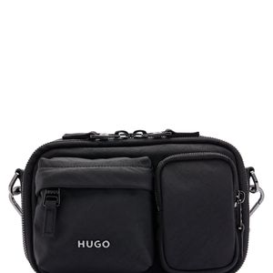 HUGO Black Cross-body Bag With Branded Adjustable Strap for men