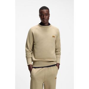 HUGO Natural Cotton-Terry Sweatshirt With Logo Badge for men