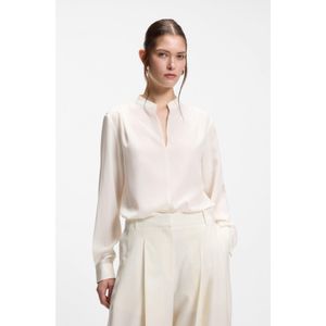 Boss White Relaxed-Fit Blouse