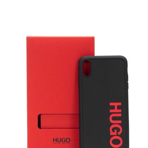 HUGO Smartphone-Hülle mit Logo und Lederbezug in Schwarz für Herren