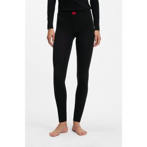 HUGO Black Slim-Fit Leggings With Woven Logo Label