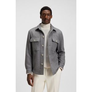 Boss Grey Relaxed-Fit Overshirt for men