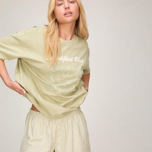 Hunkemöller Natural Pyjama Set With Short And T-Shirt