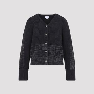 Bottega Veneta Black Rib Knit Cardigan