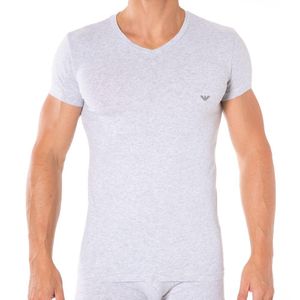 T-Shirt V-Neck Stretch Cotton Emporio Armani pour homme en coloris Gris