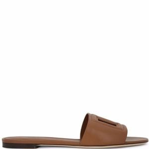 Dolce & Gabbana Brown Dg Logo Leather Sandal