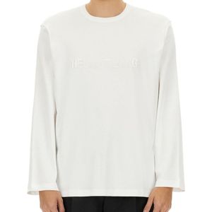 Helmut Lang White Logo T-Shirt Cotton T-Shirts for men