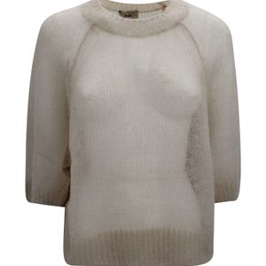 Herno Gray Logo-Appliqué Knit Sweater
