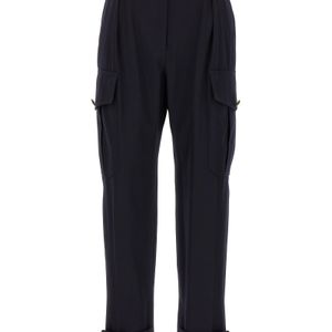 McQueen Blue Wool Cargo Pants