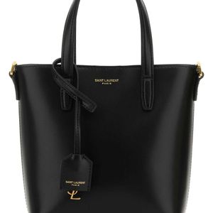 Saint Laurent Black Leather Mini Shopping Bag