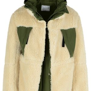 Sacai Green 'Sherling' Wool Blend Jacket for men